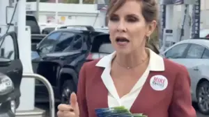 Detroit Drivers Get a Tiny Taste of Relief as Senate Candidate’s Wife Hands Out $10 Gas Cards